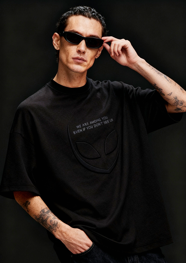 Embossed Black Tee