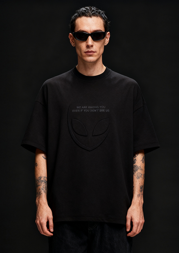 Embossed Black Tee