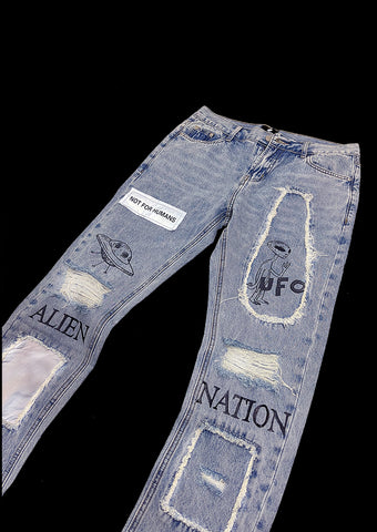 Jeansblaue Jeans - Alienation